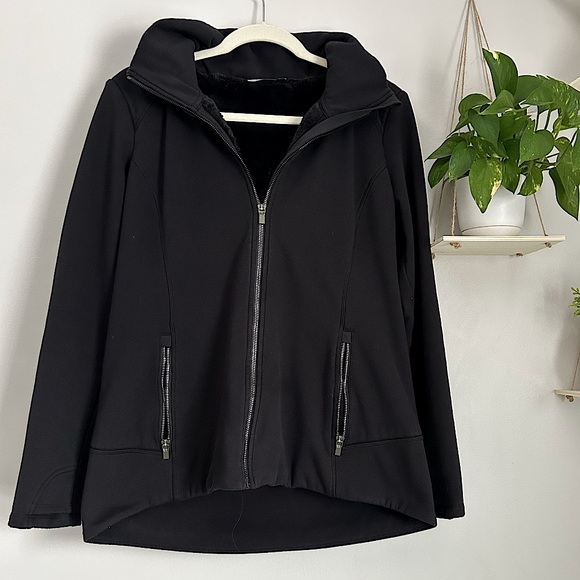 Athleta Tops - 🩷ATHLETA FUR LINED BLACK ZIP UP HOODIE SWEATSHIRT JACKET SIZE MEDIUM TREADING